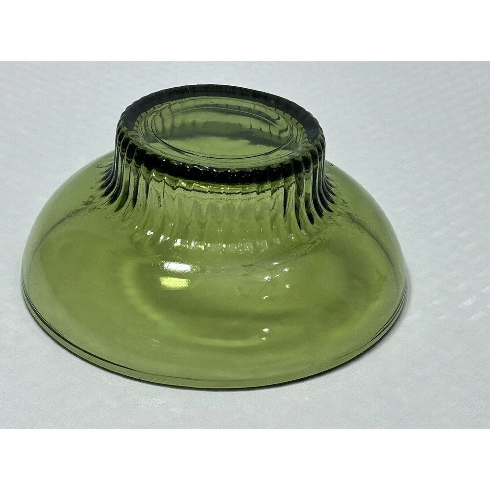 Vintage A.L. Randall Co.‎ 1960s Green Candy Bowl with Ribbed Collar Base